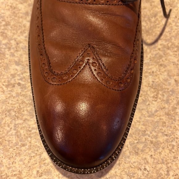 Cole Haan Mens Brown Wingtip Leather Oxfords - Picture 3 of 11
